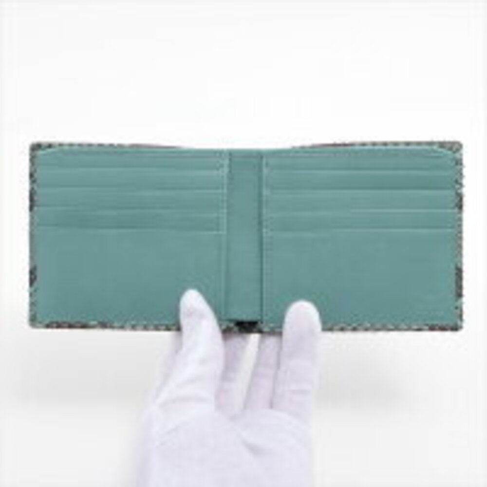 Gucci Leather Python Compact Bi fold Wallet Green - image 4
